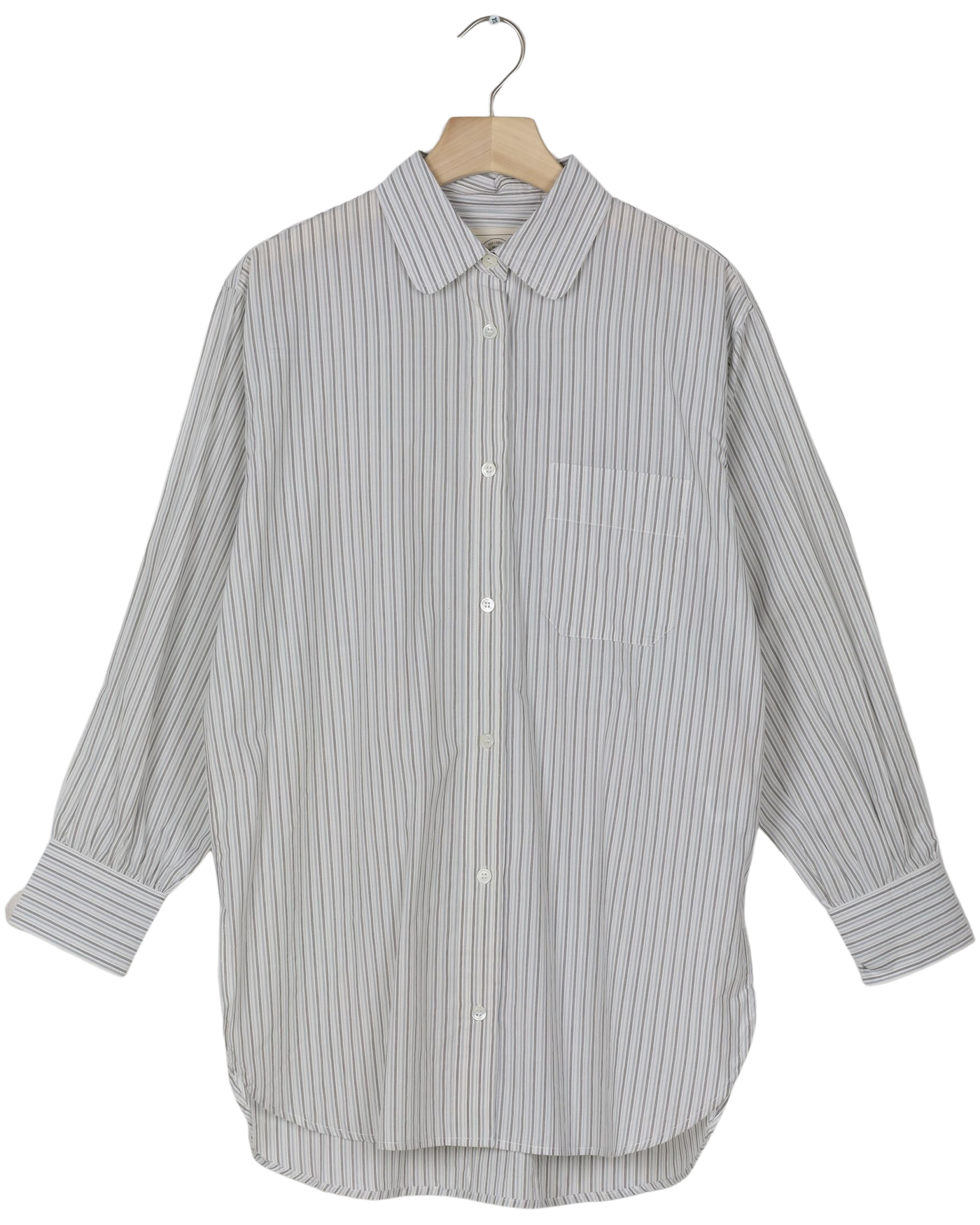 Secondhand Rosa Pinstripe Shirt Cotton Poplin - Blue Pin Stripe