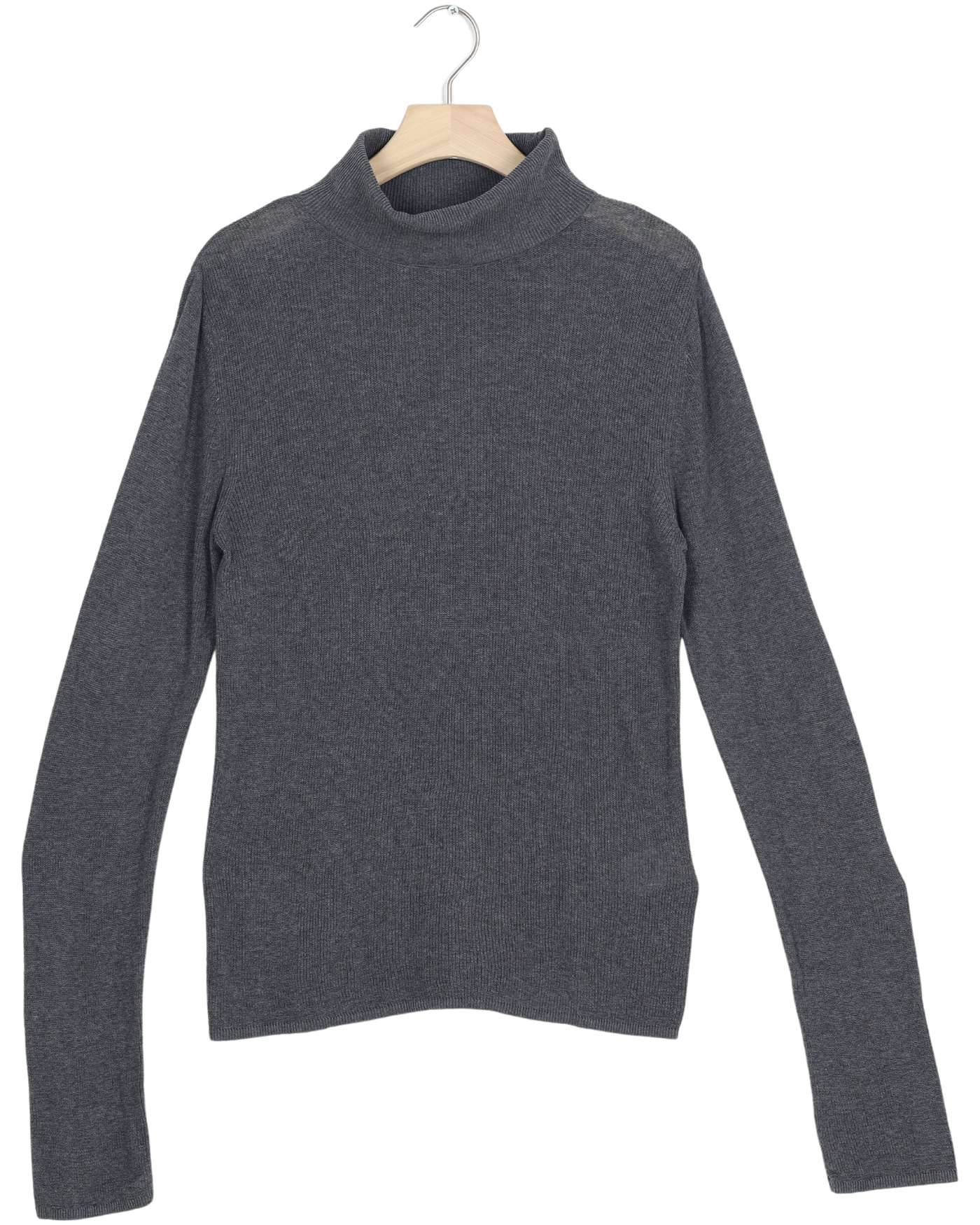 Secondhand Cathrine L/S Knit Turtelneck GOTS 243975 - Dark Grey Melangè