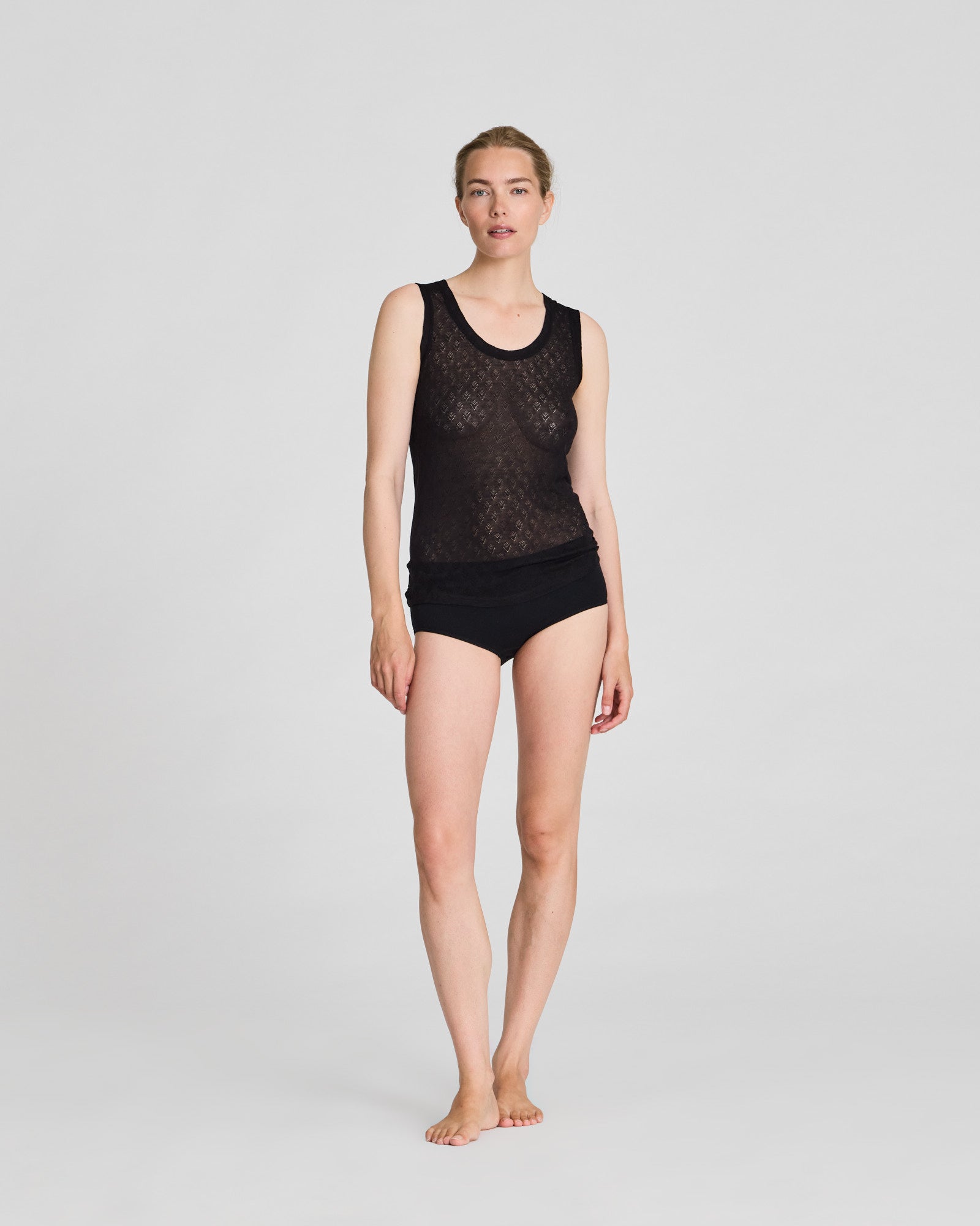 GAI+LISVA Anastasia S´less Silk Top Tops & T-shirts 652 Stretch Limo Black