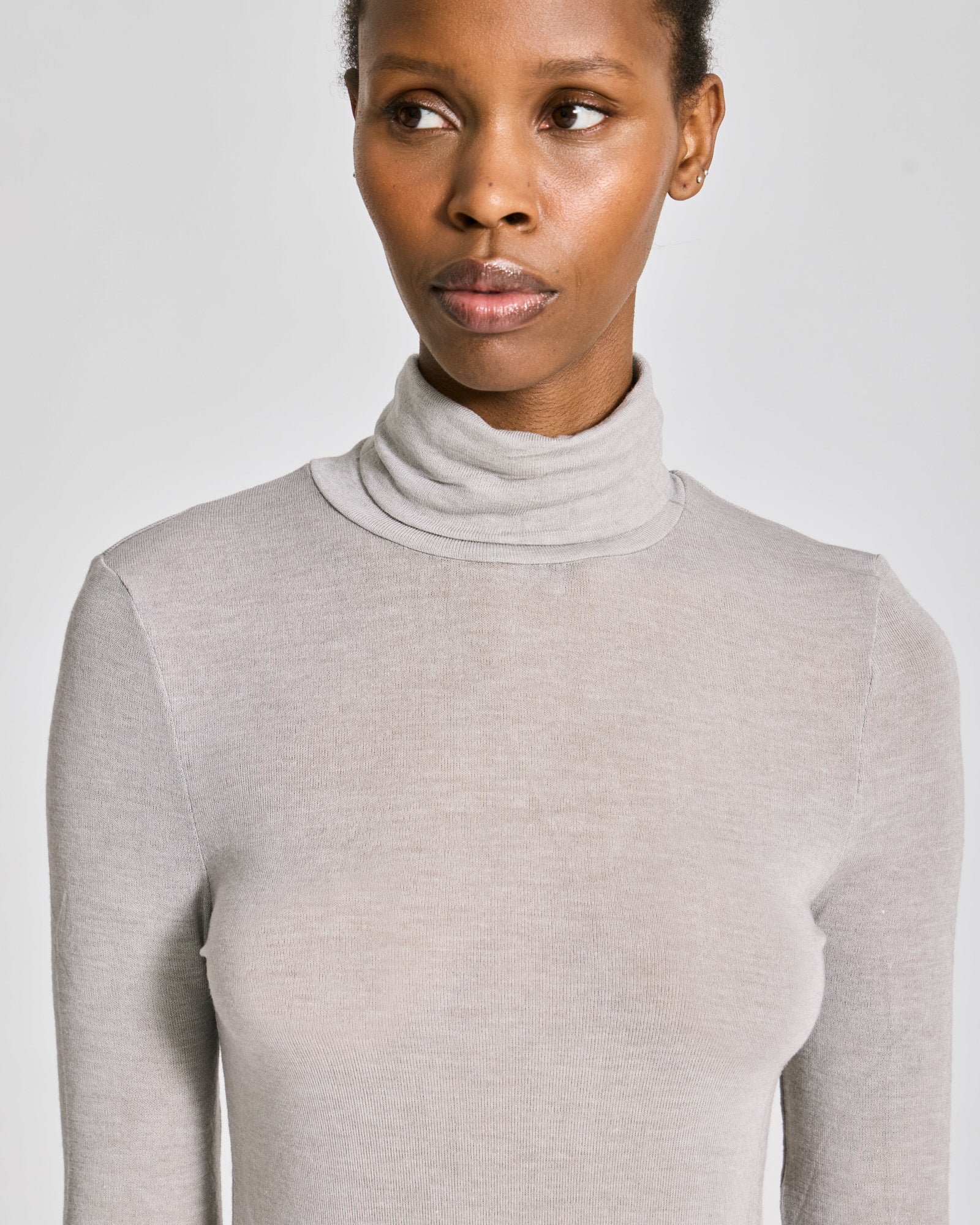 GAI+LISVA Anna Wool Turtleneck Tops & T-shirts 601 Light Grey Melange
