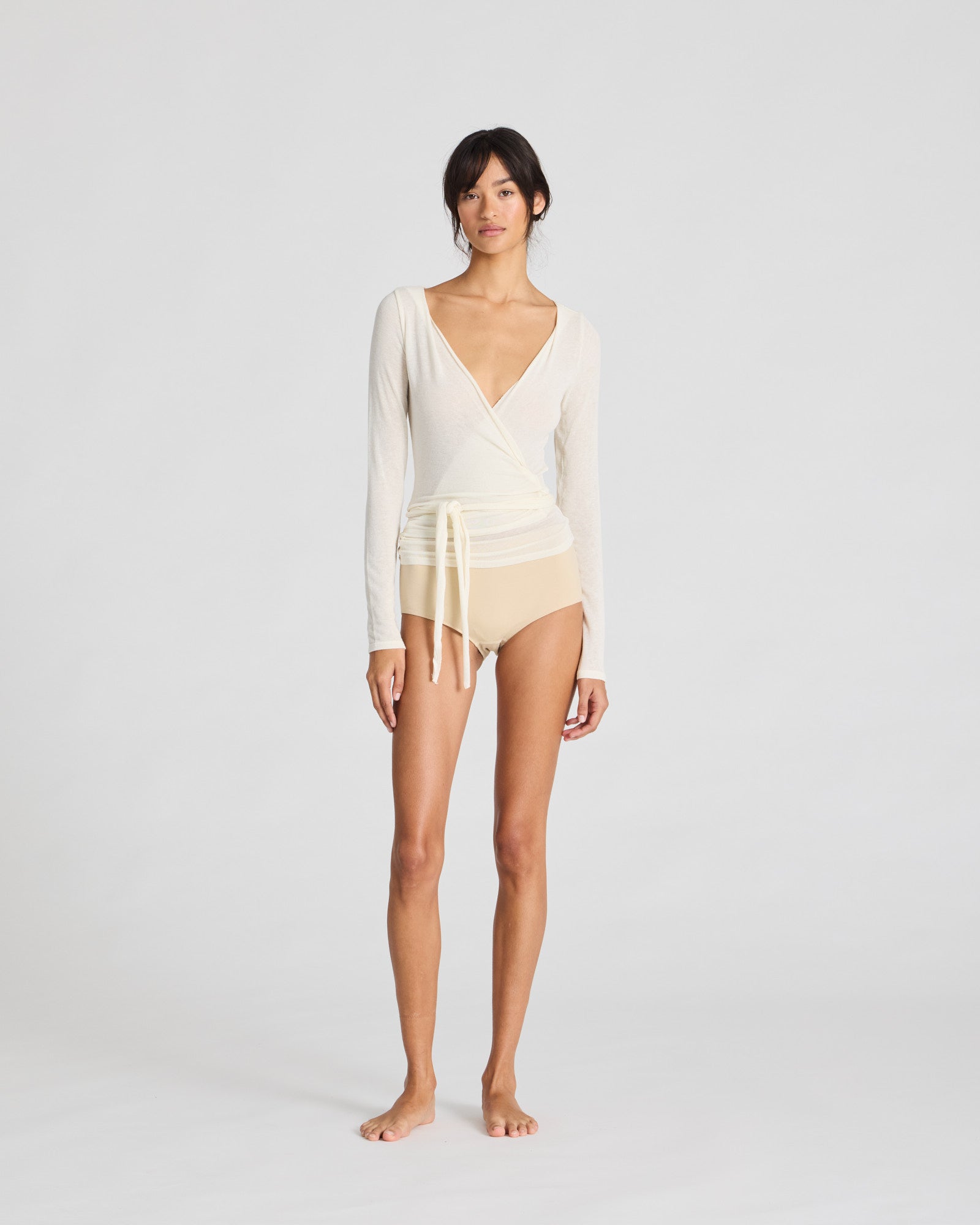 GAI+LISVA Anne Wool Wrap Top Tops & T-shirts 150 Off White