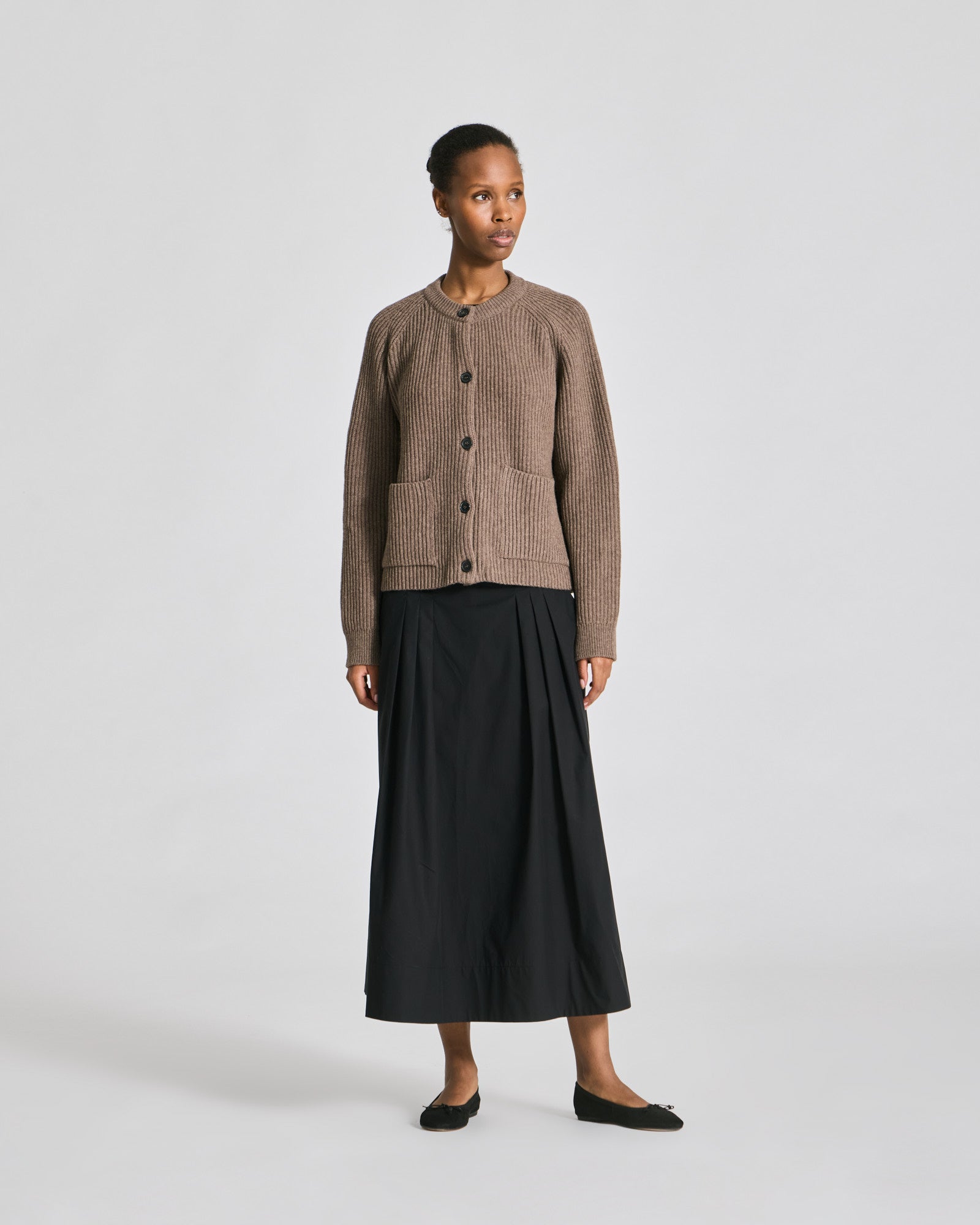 GAI+LISVA Augusta L/S Cardigan Lambswool Knit Lambswool l Knitwear 756 Mole Melangé