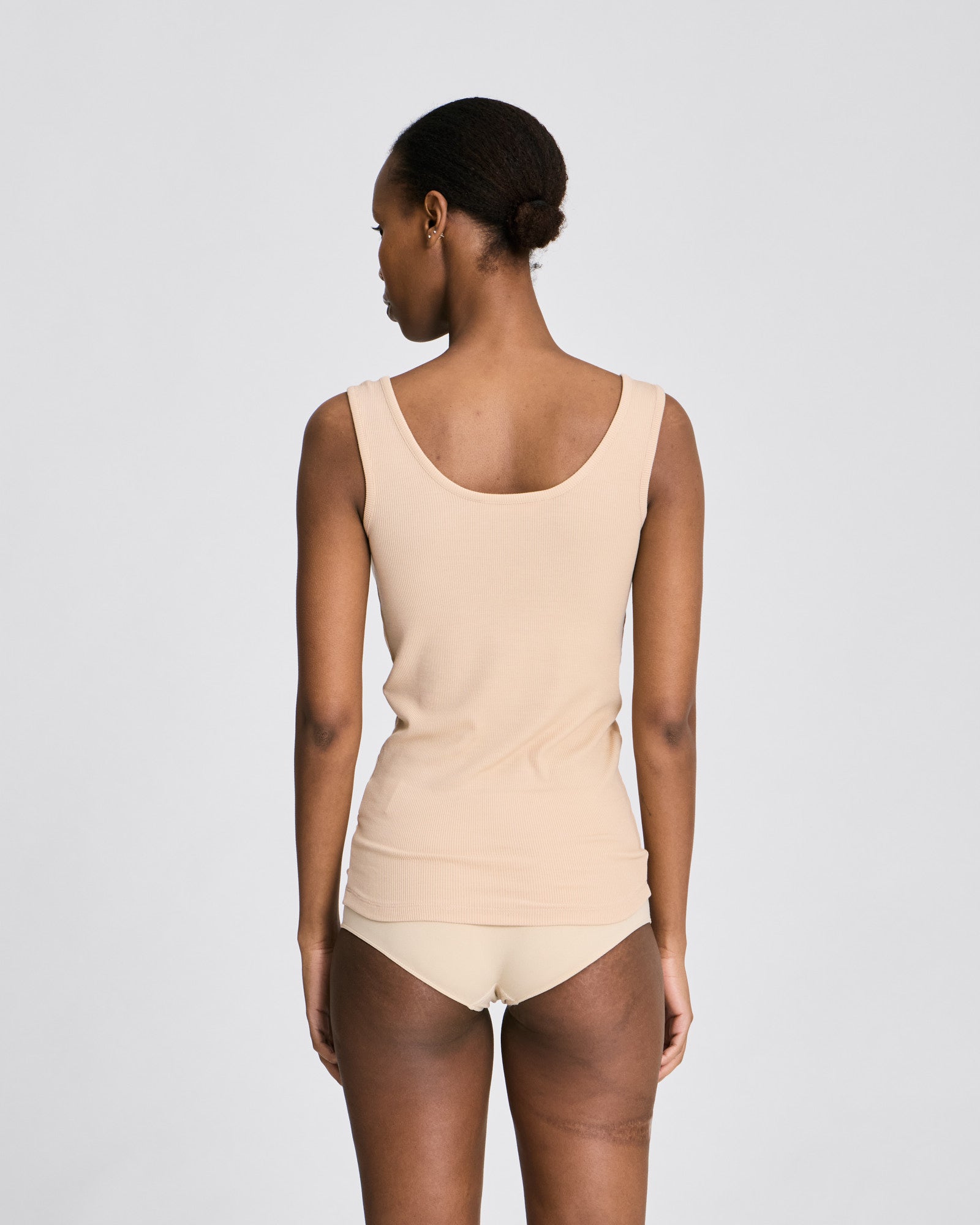GAI+LISVA Bodil Viscose S´less Stretchable Top 2x2 Rib Tops & T-shirts 763 Oat