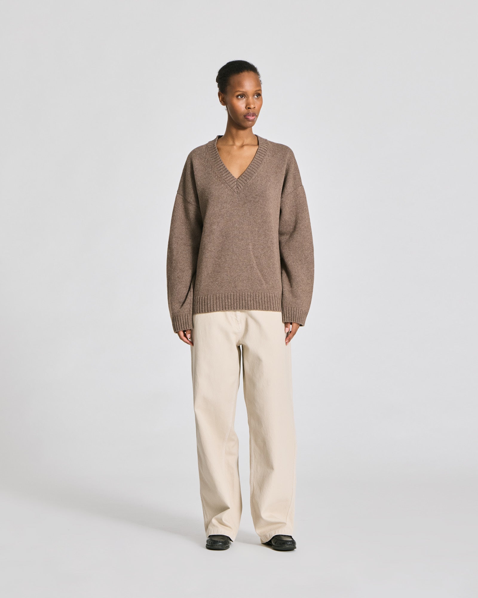 GAI+LISVA Elvira Lambswool V-neck Knit Lambswool l Knitwear 756 Mole Melangé