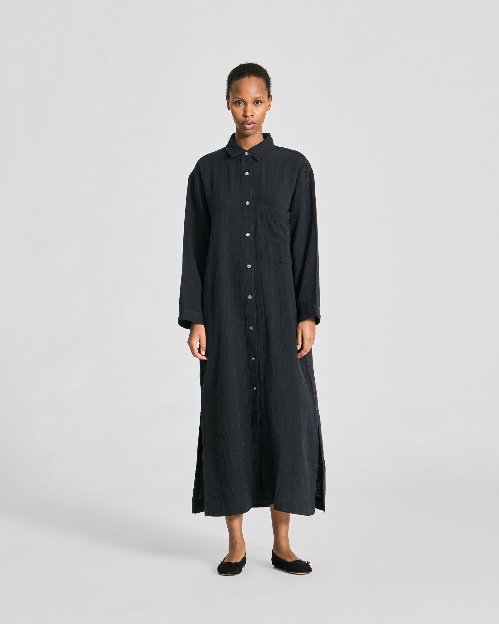GAI+LISVA Gabriella L/S Double Cloth Shirt GOTS Dresses & Skirts 650 Black