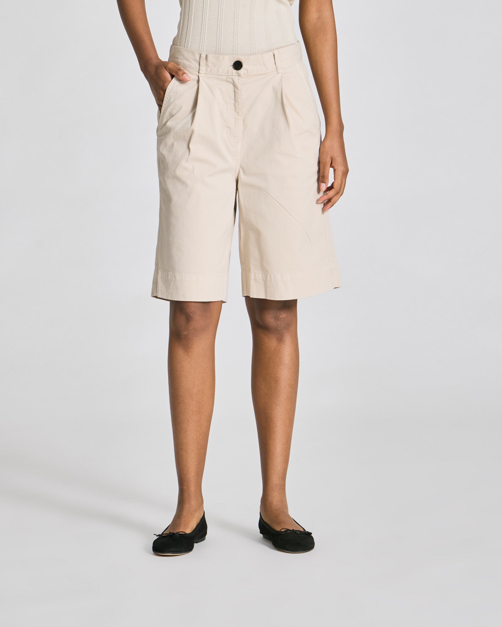 GAI+LISVA Gerda Stretched Twill Shorts Trousers & Shorts 139 Ancient Grey