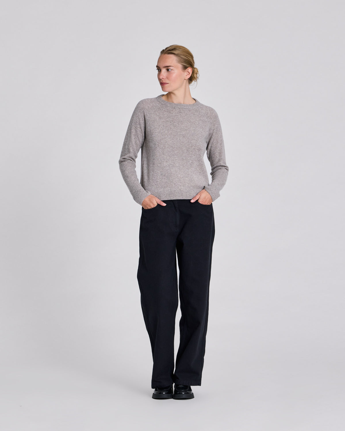 GAI+LISVA Gertrud L/S Pullover Lambswool Knit Lambswool l Knitwear 173 Stone Grey Melangé