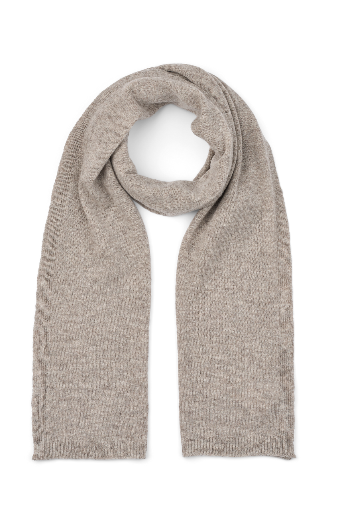LISVA Gunvor Lambswool Knit Scarf Lambswool l Knitwear 173 Stone Grey Melangé