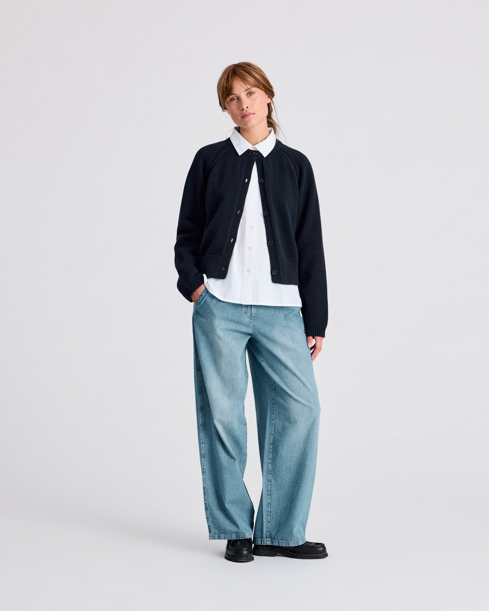 GAI+LISVA Inge Cardigan Cotton Knit GOTS Cotton l Knitwear 181 Midnight Blue