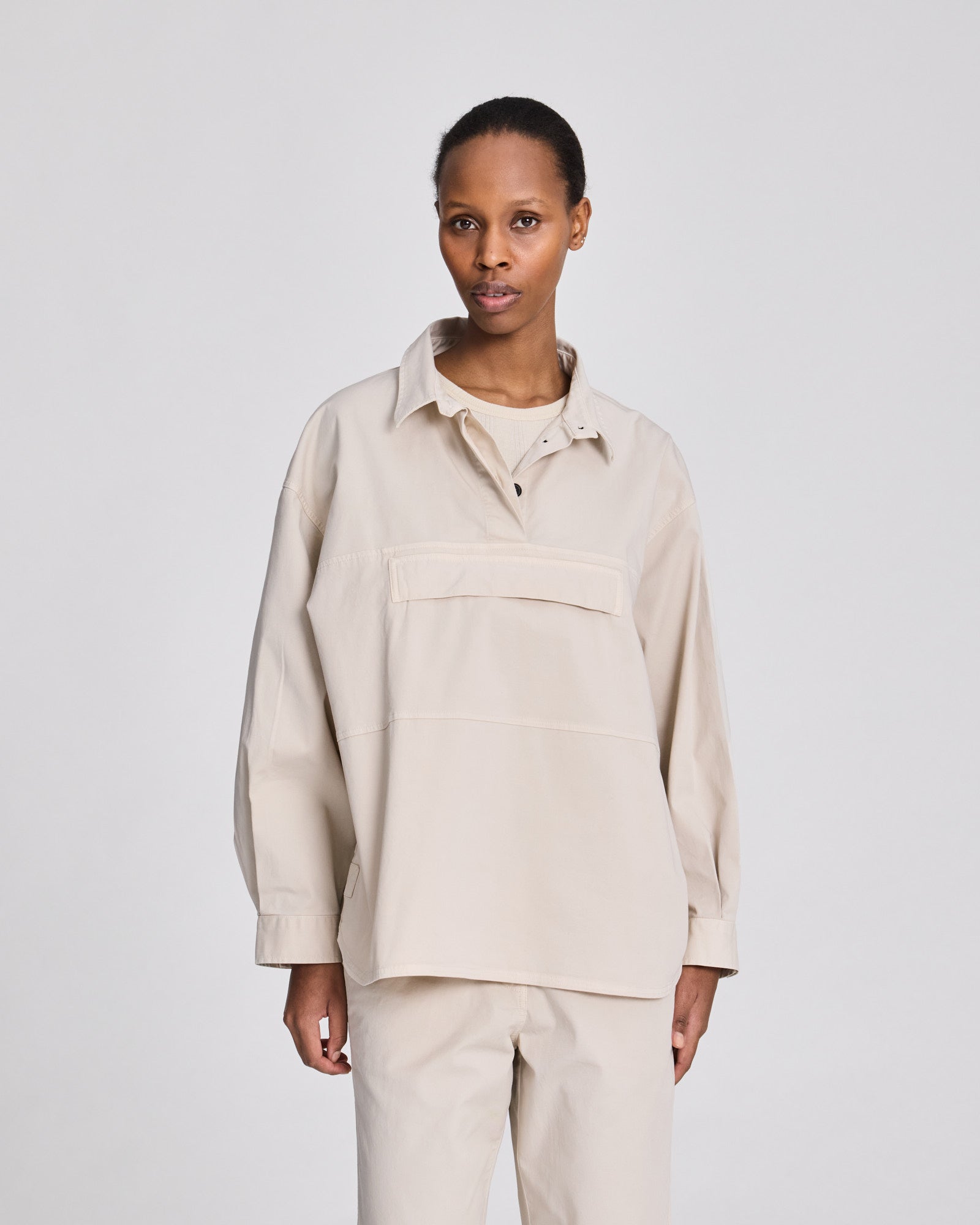 GAI+LISVA Ingrid Stretched Twill Anorak Outerwear 139 Ancient Grey