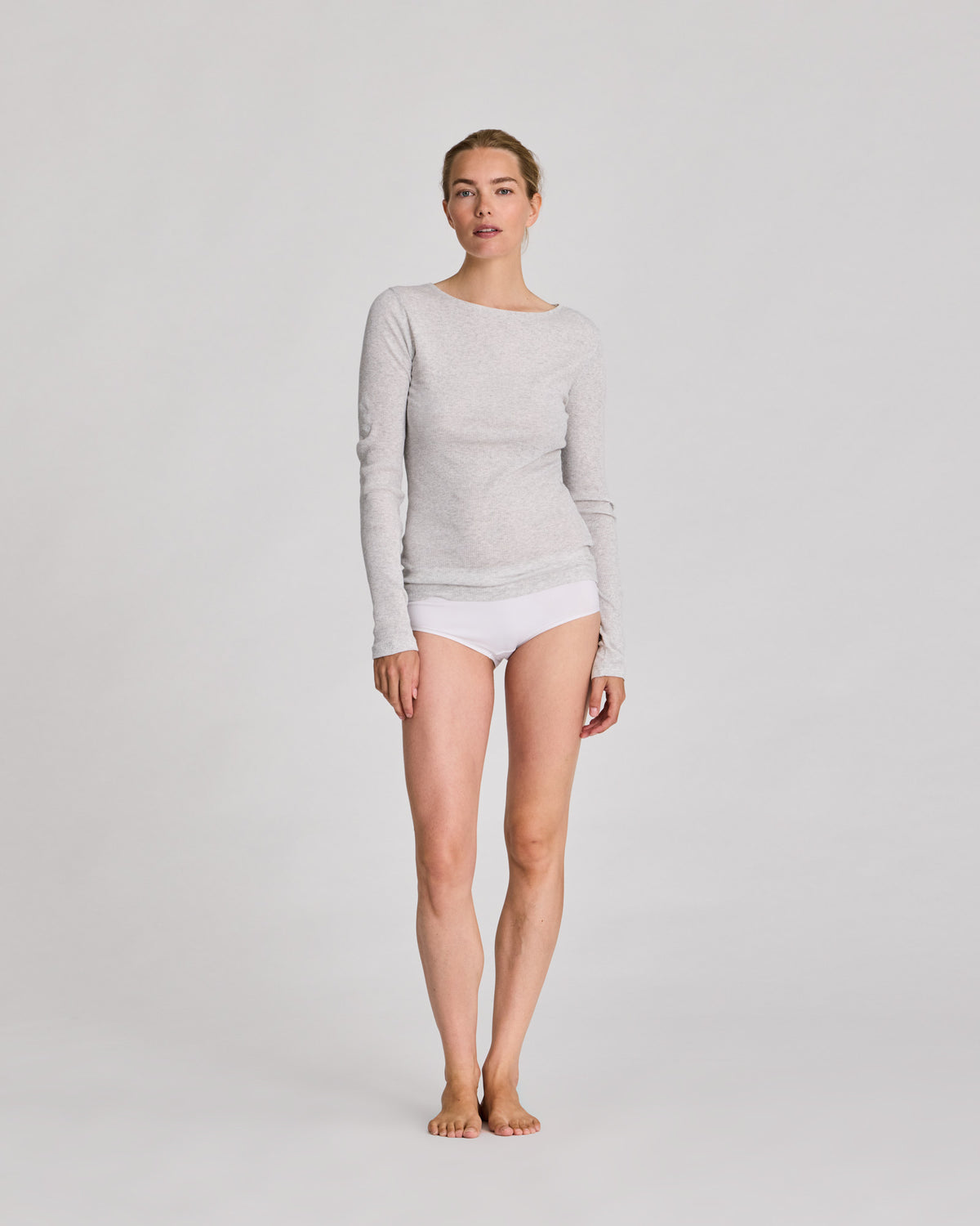 GAI+LISVA Lise Cotton Top Tops & T-shirts 601 Light Grey Melange