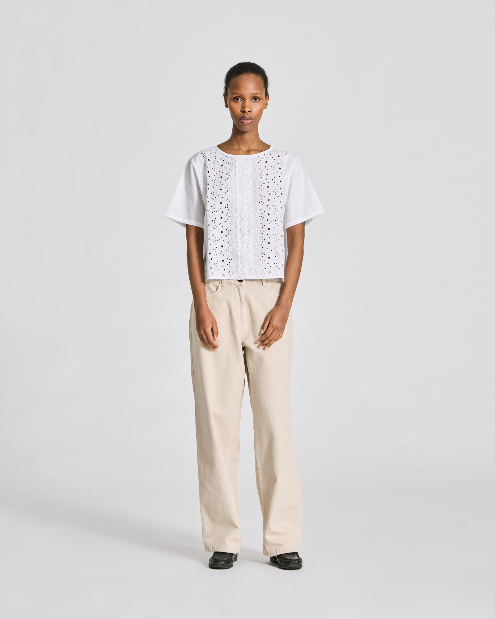 GAI+LISVA Lisva S/S Cotton Poplin Blouse Shirts & Blouses 100 White