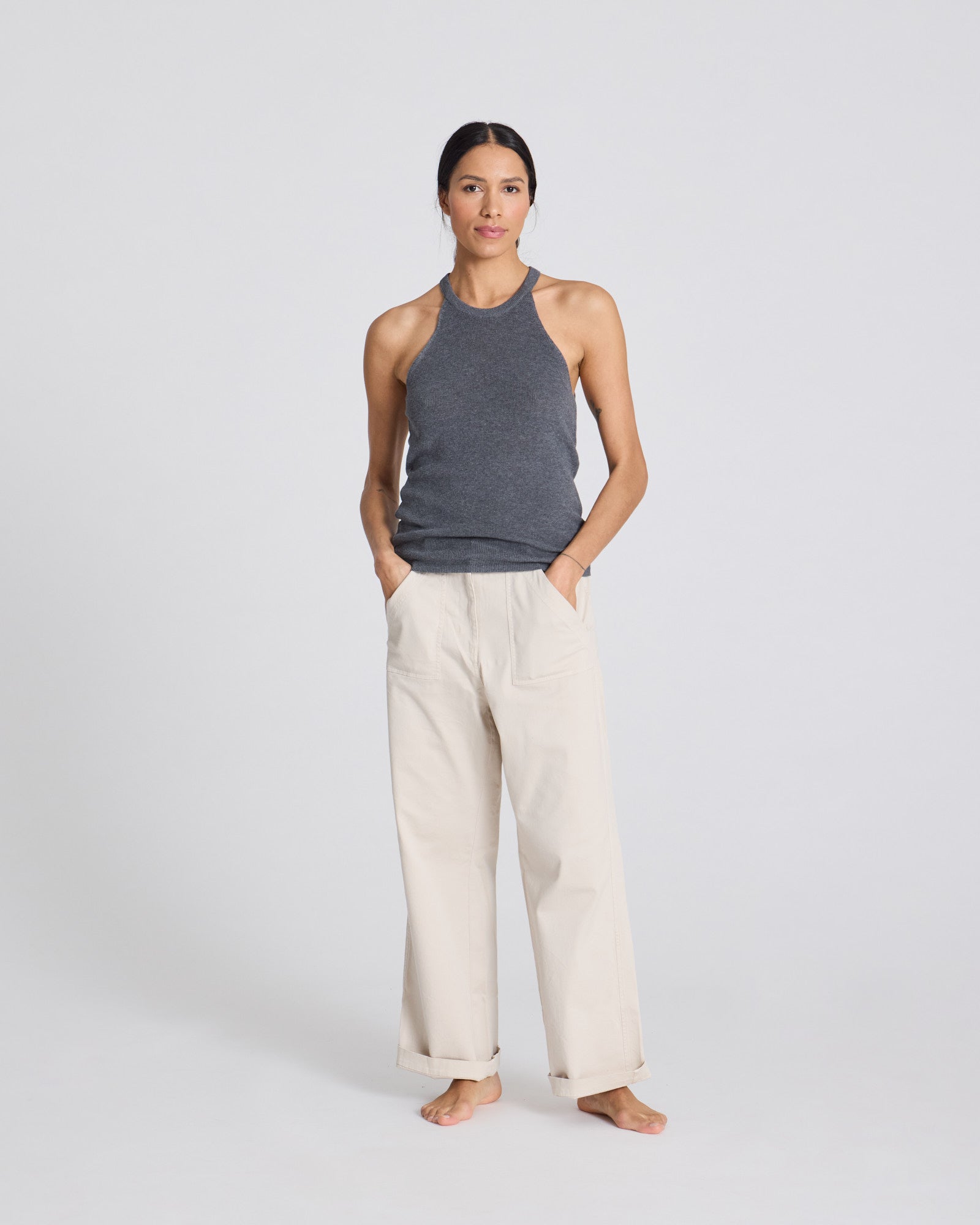 GAI+LISVA Lulu Knit Top GOTS 243975 Knit 605 Dark Grey Melangè