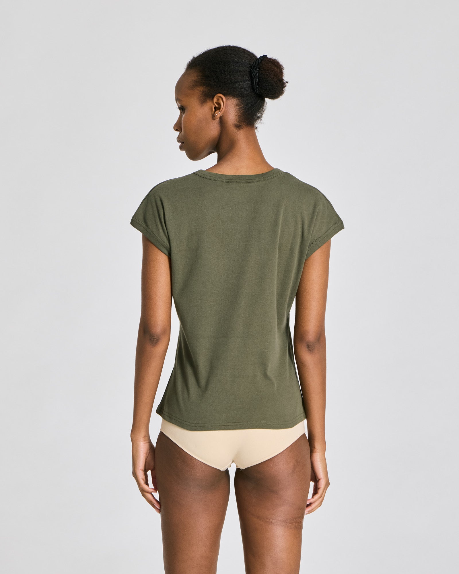 GAI+LISVA Malou S/S Cotton 1x1 Rib Tee GOTS Tops & T-shirts 170 Olive Night