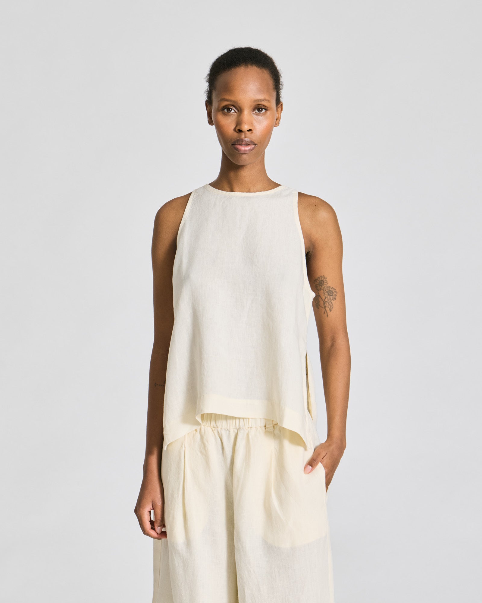 GAI+LISVA Mia Maya Linen Top GOTS Shirts & Blouses 124 Whisper White