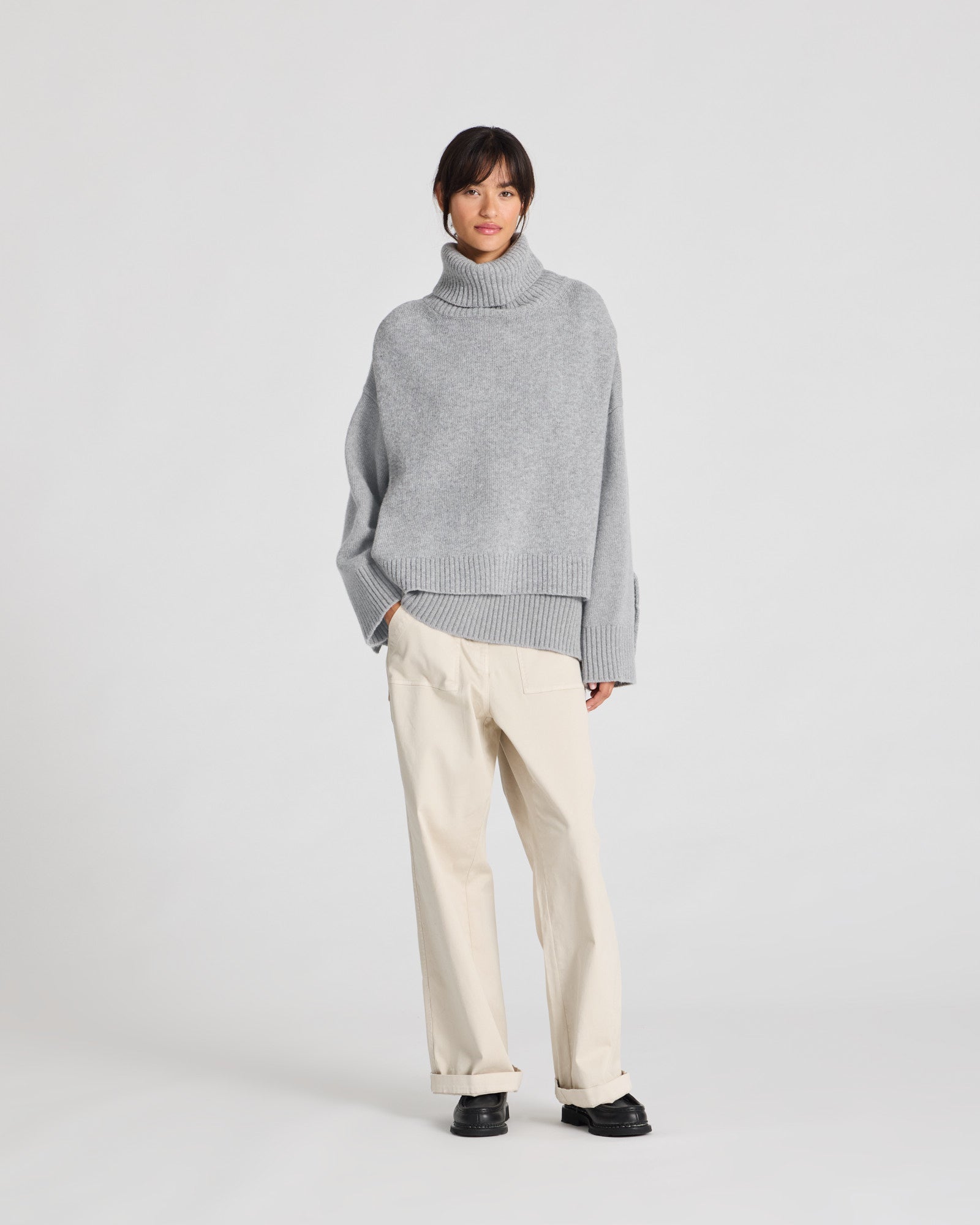 GAI+LISVA Michelle Neck Piece Lambswool l Knitwear 602 Grey Melange