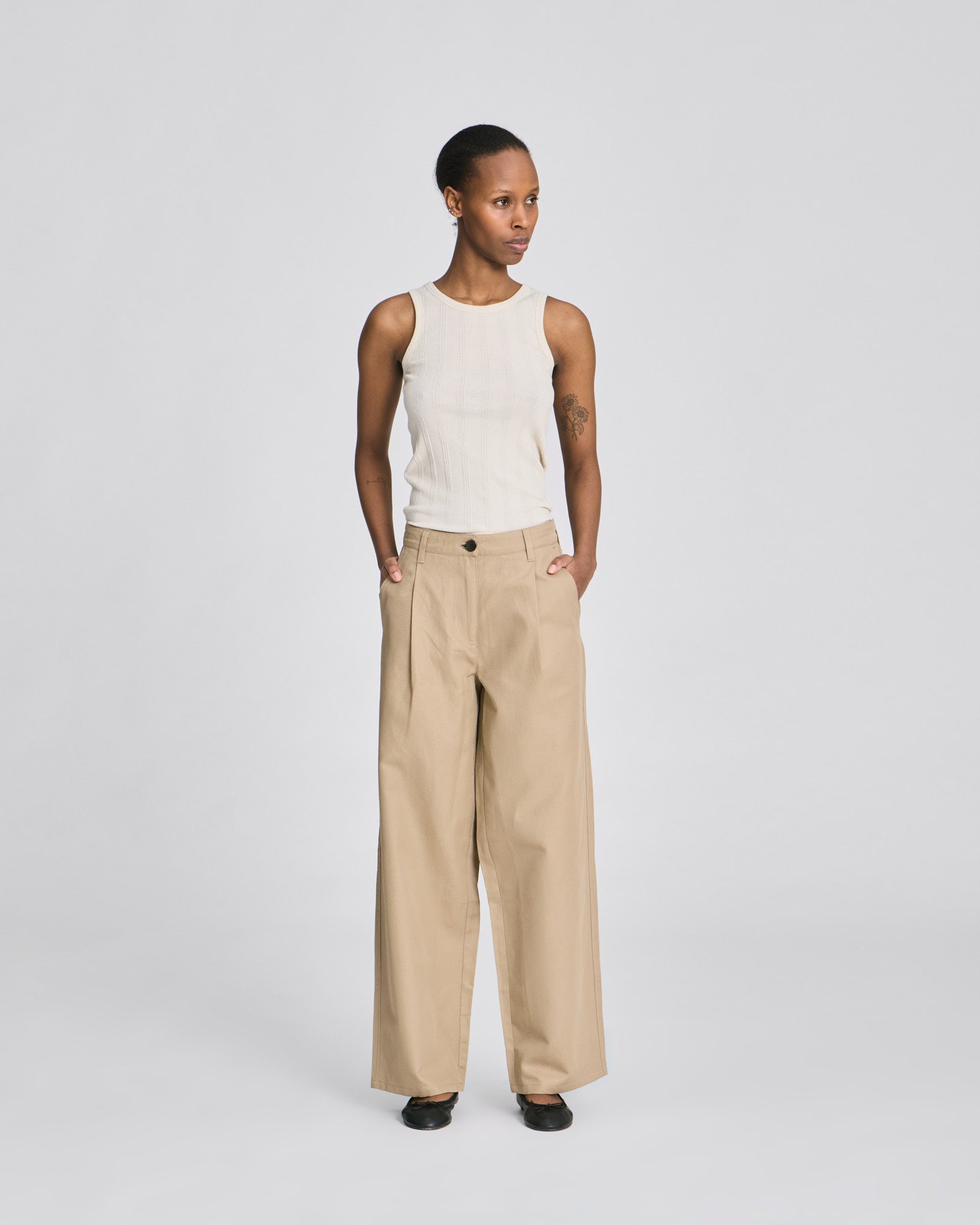 GAI+LISVA Natalie Cotton/Linen Twill Pant Trousers & Shorts 735 Chinchilla