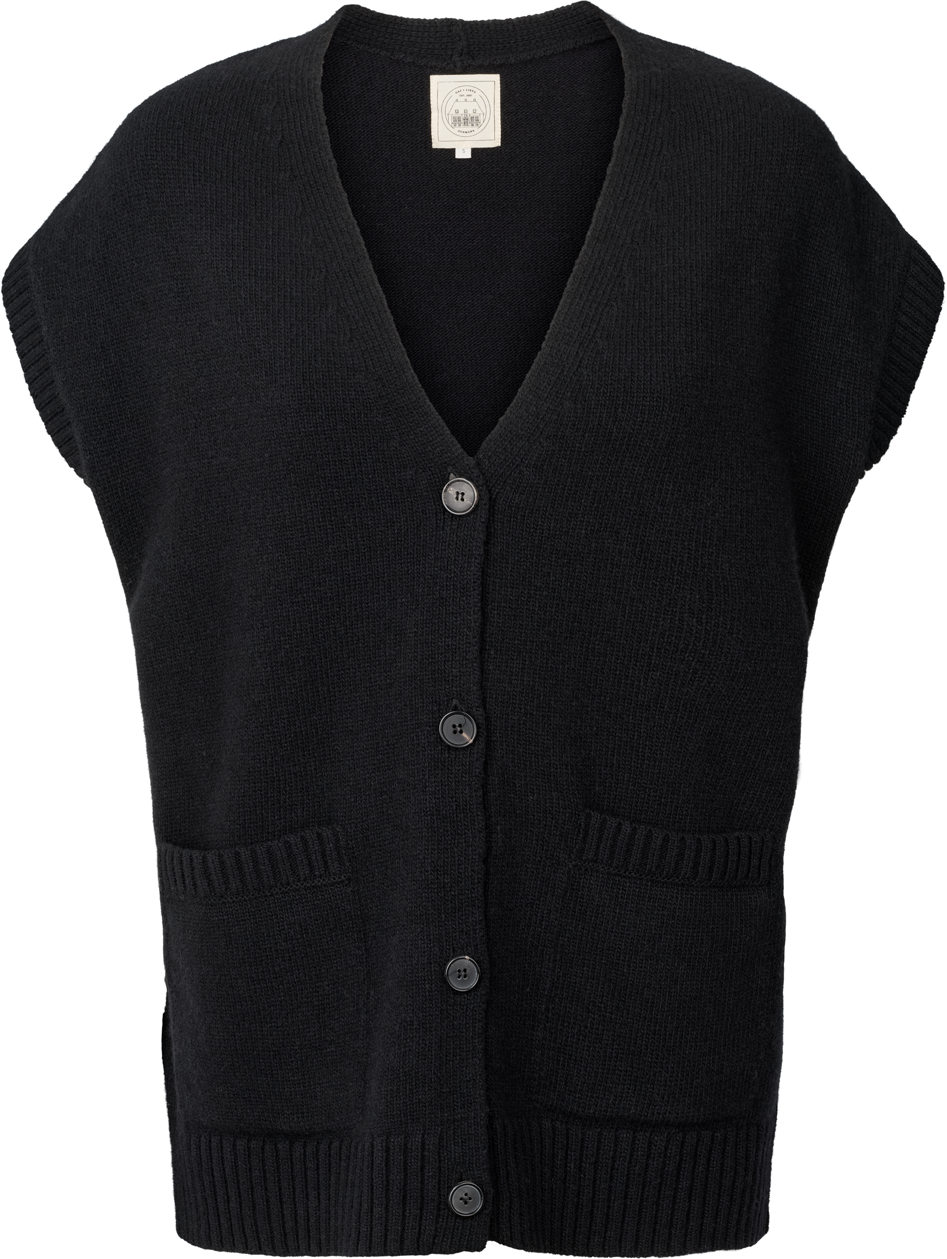 GAI+LISVA Thea Lambswool Vest GOTS 243975 Knit 650 Black