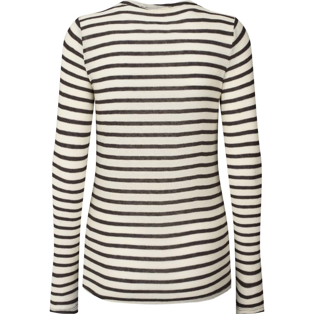 GAI+LISVA Thyra Wool Top Tops & T-shirts 709 Reverse Dark Brown Stripe