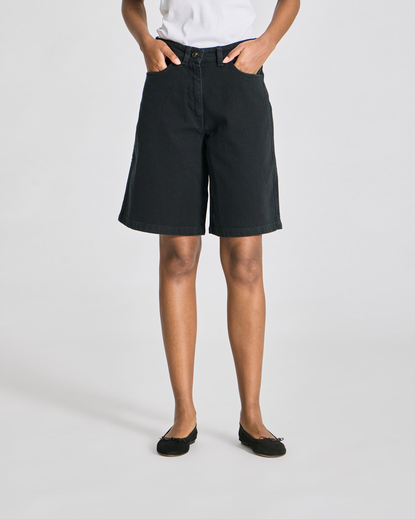 GAI+LISVA Tina Twill Shorts GOTS Trousers & Shorts 652 Stretch Limo Black