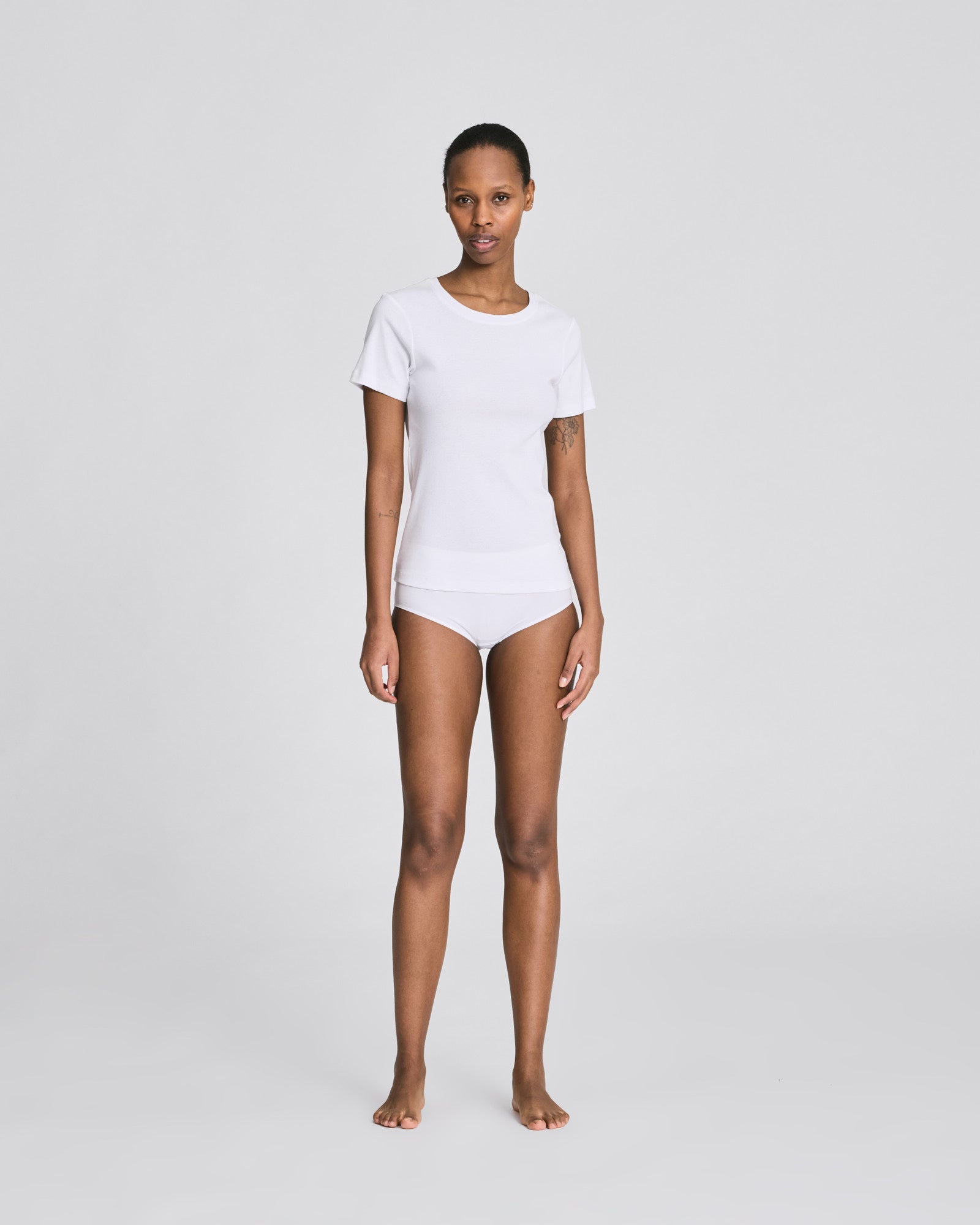 GAI+LISVA Trille Cotton Top 1x1 Rib Tee GOTS Tops & T-shirts 100 White