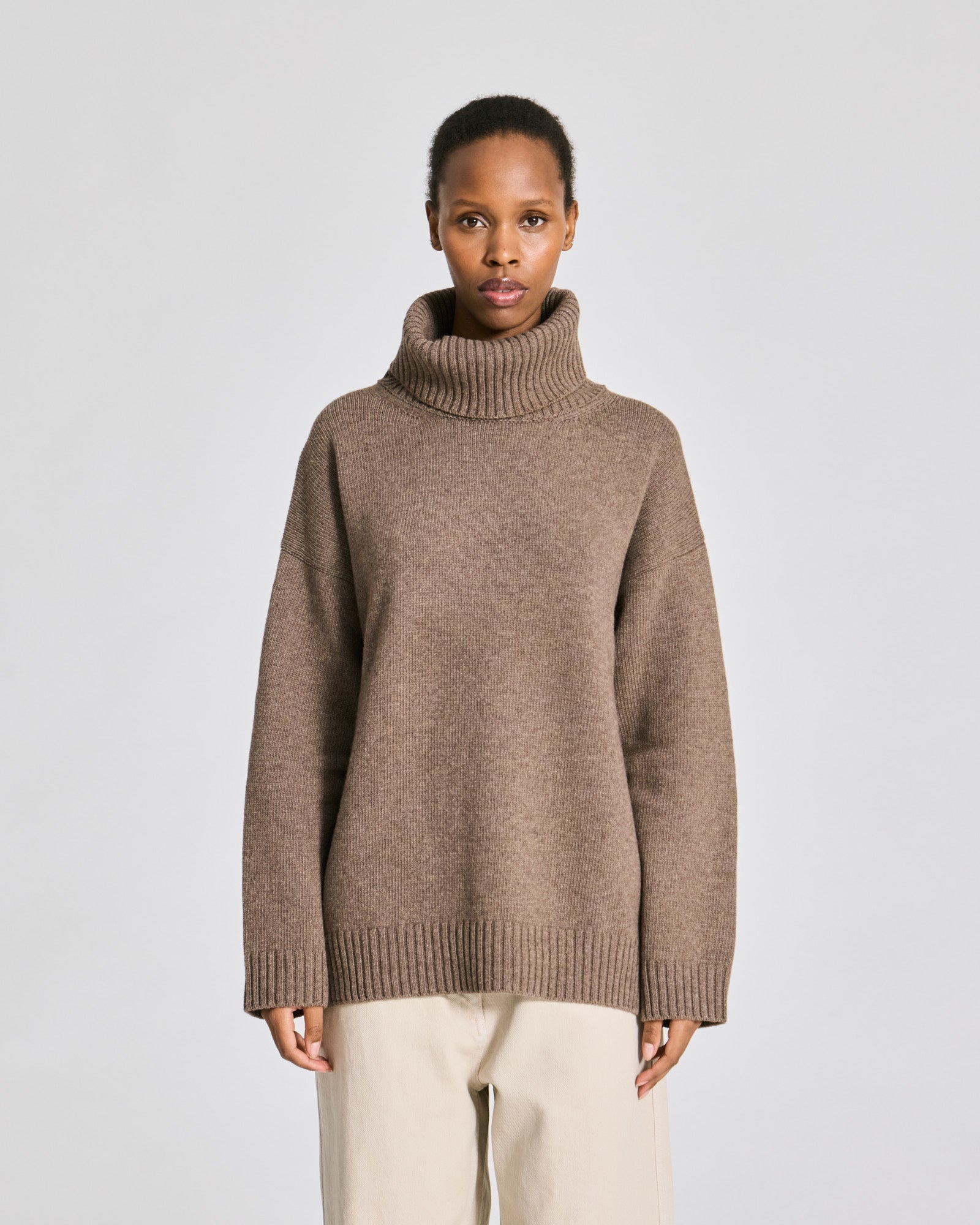 GAI+LISVA Vera Lambswool Jumper GOTS Lambswool l Knitwear 756 Mole Melangé