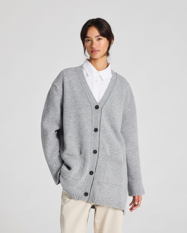 GAI+LISVA Alba Lambswool Cardigan Knit 602 Grey Melange