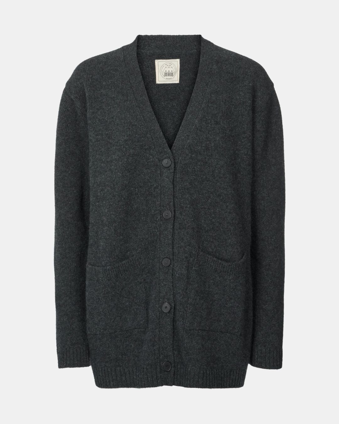 GAI+LISVA Alba Lammwoll-Strickjacke Knit 605 Dark Grey