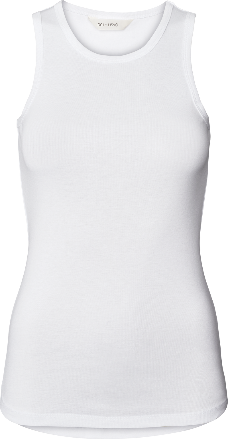 GAI+LISVA Alberte Cotton 1x1 RIB Top Top 100 White