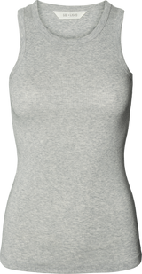 GAI+LISVA Alberte Cotton 1x1 RIB Top Top 601 Light Grey Melange