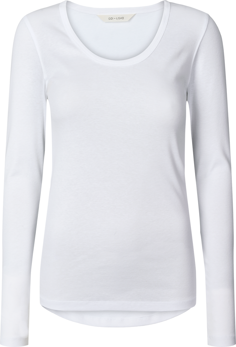 GAI+LISVA Alberte Cotton 1x1 RIB Top Top 100 White