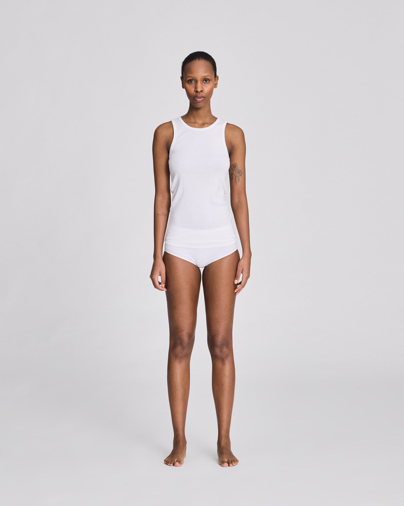 GAI+LISVA Alberte Cotton 1x1 RIB Top Tops & T-shirts 100 White