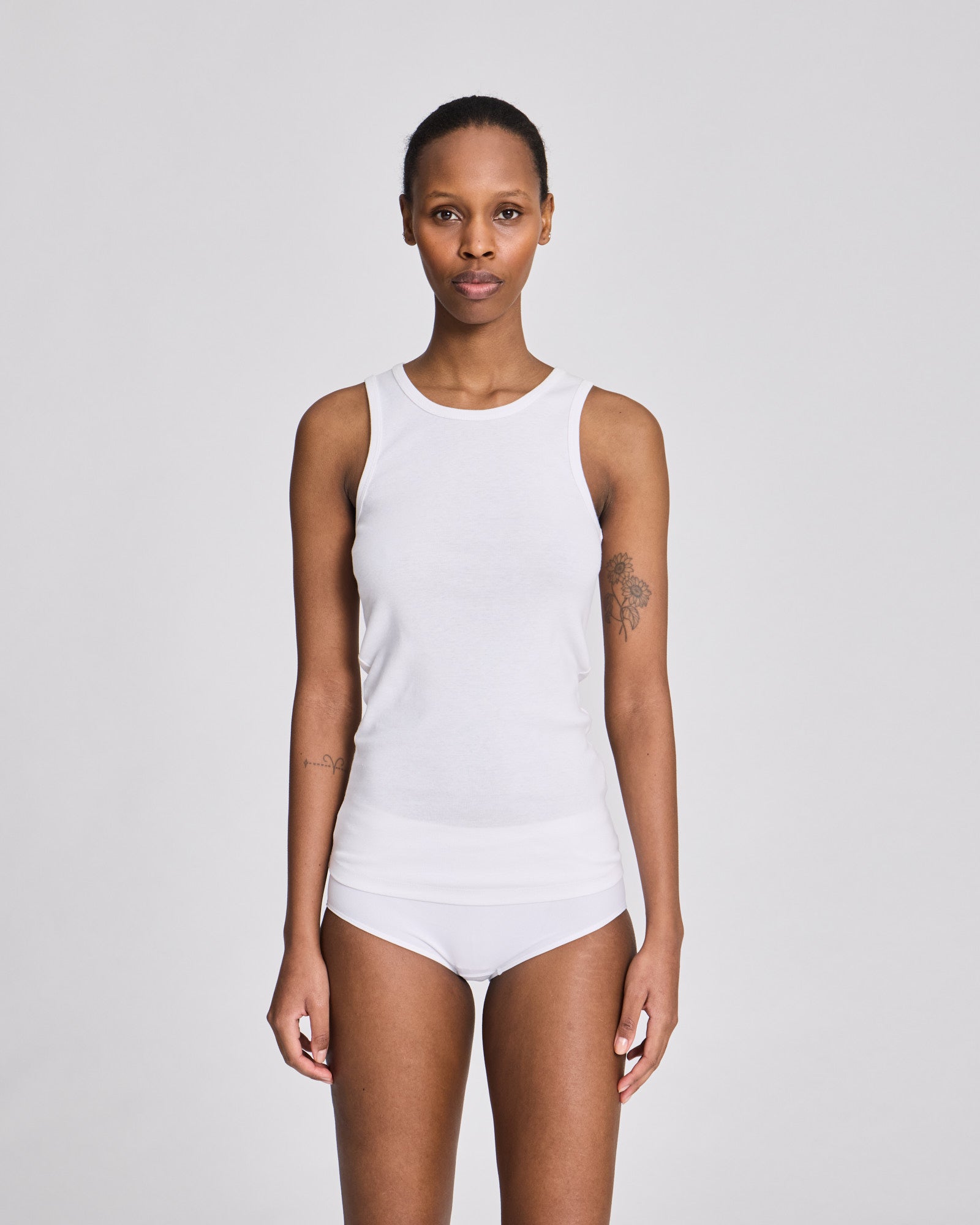 GAI+LISVA Alberte Cotton 1x1 RIB Top Tops & T-shirts 100 White