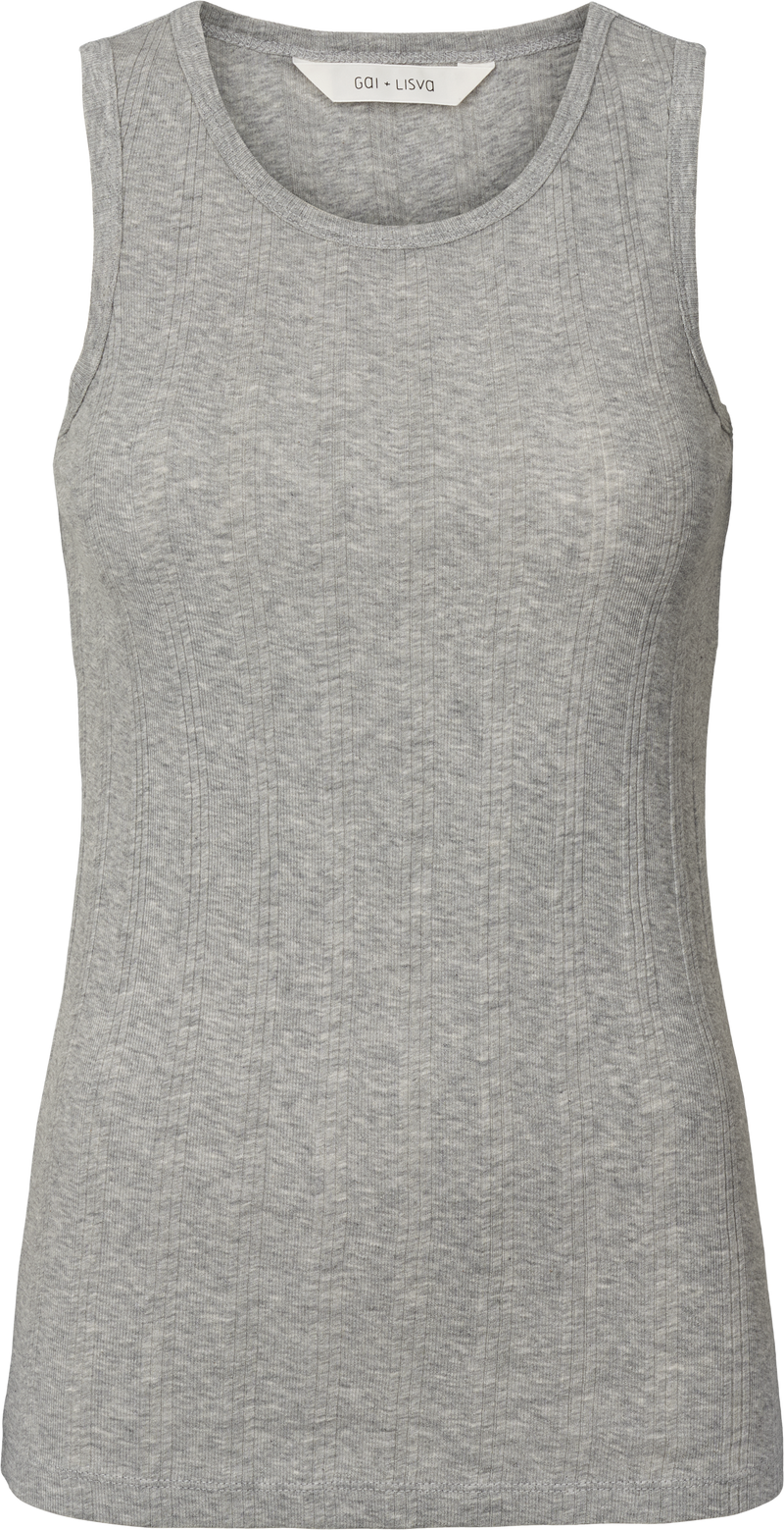 GAI+LISVA Alberte Cotton Top GOTS Top 601 Light Grey Melange