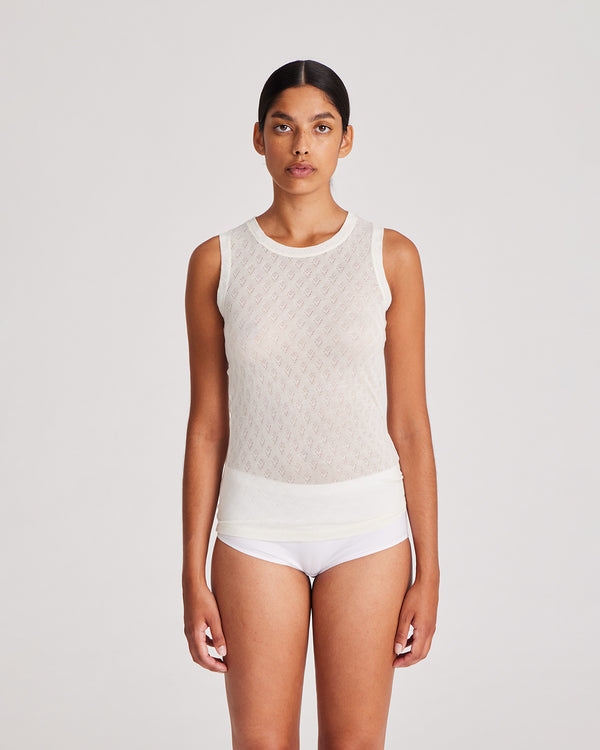 GAI+LISVA Alberte S´less Silk Top Top 150 Off White