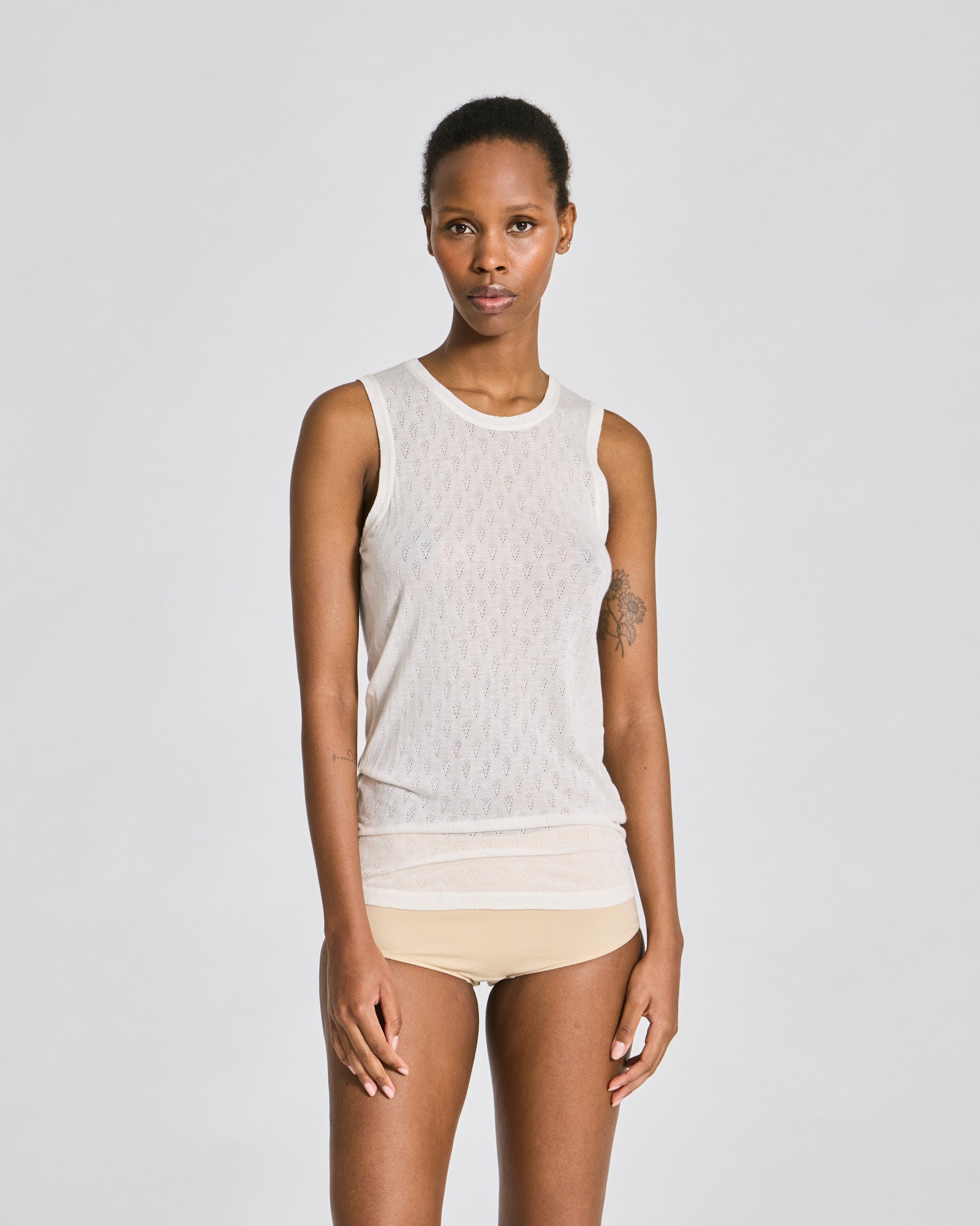 GAI+LISVA Alberte S´less Silk Top Tops & T-shirts 150 Off White
