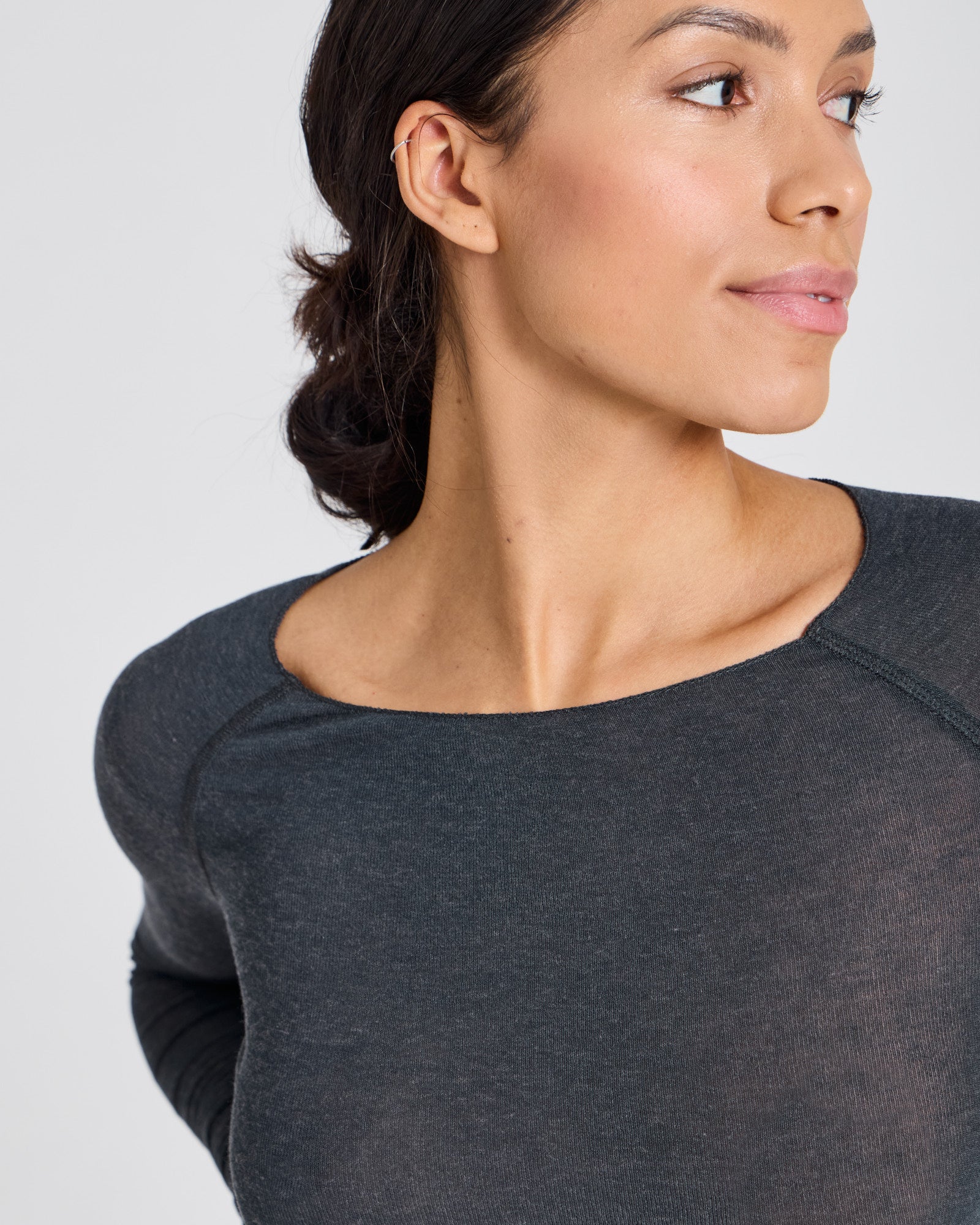 GAI+LISVA Amalie Wool Top Top 598 Dark Grey Melange