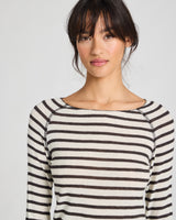 GAI+LISVA Amalie Wool Top Top 196 Reverse Dark Grey Stripe