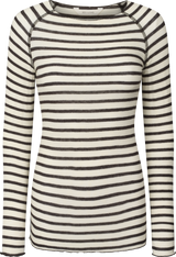 GAI+LISVA Amalie Wool Top Top 196 Reverse Dark Grey Stripe