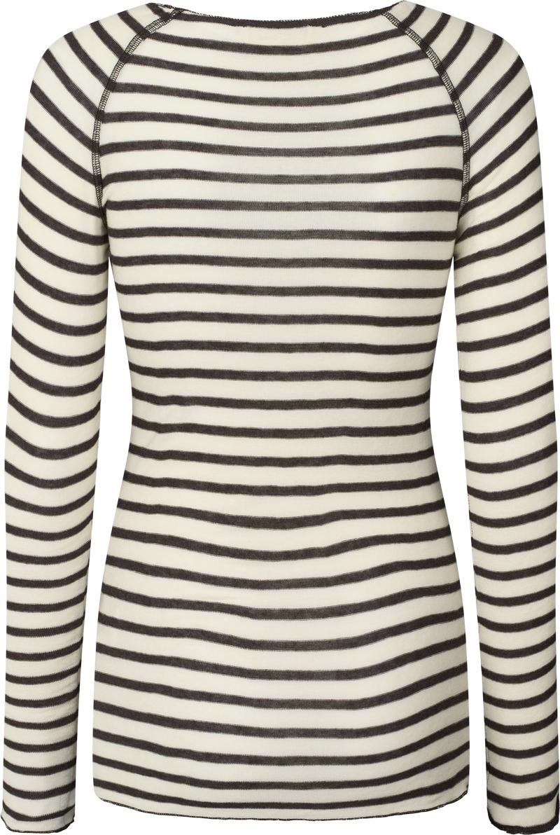 GAI+LISVA Amalie Wool Top Top 196 Reverse Dark Grey Stripe