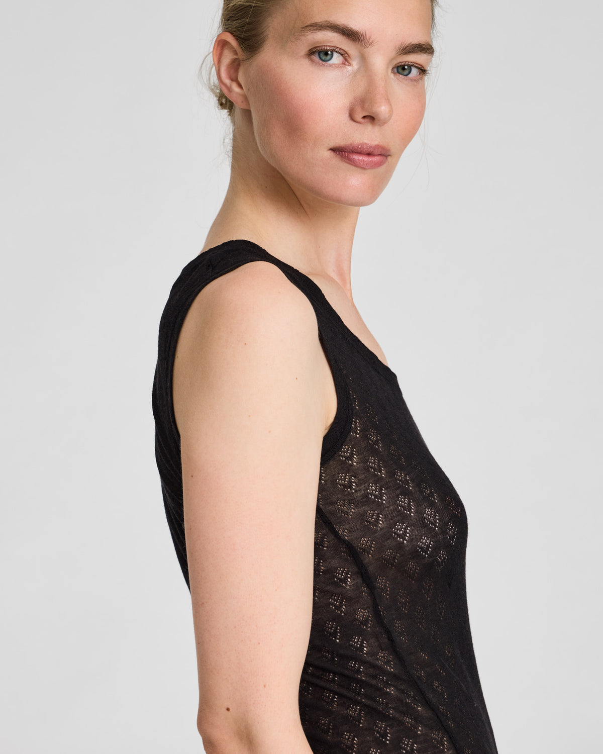 GAI+LISVA Anastasia S´less Silk Top Tops & T-shirts 652 Stretch Limo Black