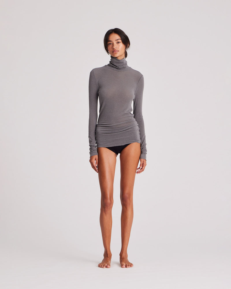 GAI+LISVA Anna Wool Turtleneck Top 132 Dark Gull Grey