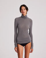 GAI+LISVA Anna Wool Turtleneck Top 132 Dark Gull Grey