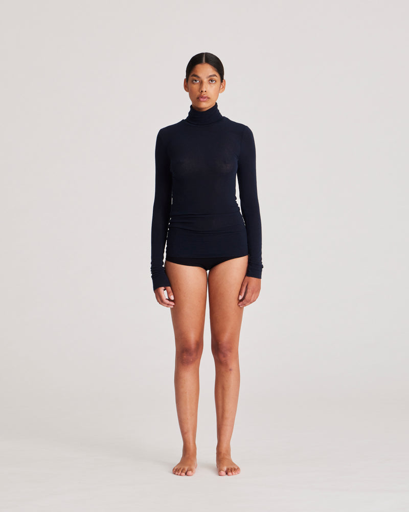 GAI+LISVA Anna Wool Turtleneck Top 181 Midnight Blue