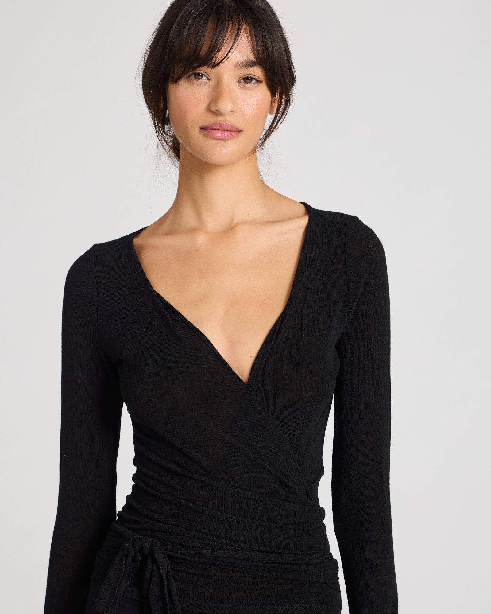 GAI+LISVA Anne Wool Wrap Top Tops & T-shirts 650 Black