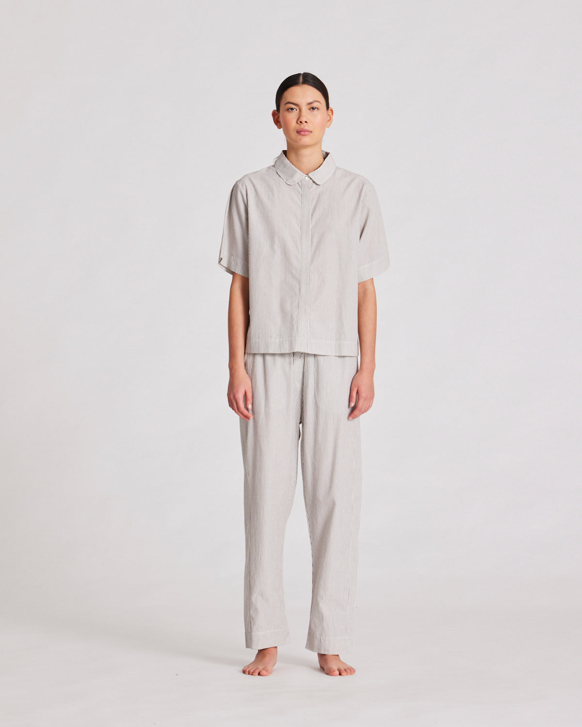 GAI+LISVA Astrid Hose Popeline Pants & Shorts 126 Mulch White Stripe