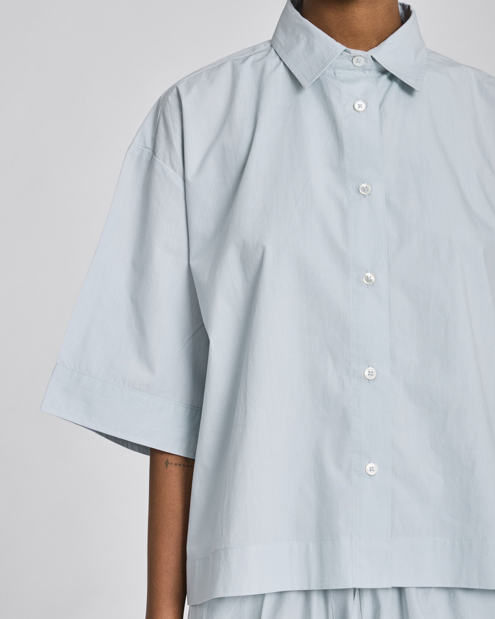 GAI+LISVA Astrid S/S Light Poplin Shirt GOTS Shirts & Blouses 711 Aqua