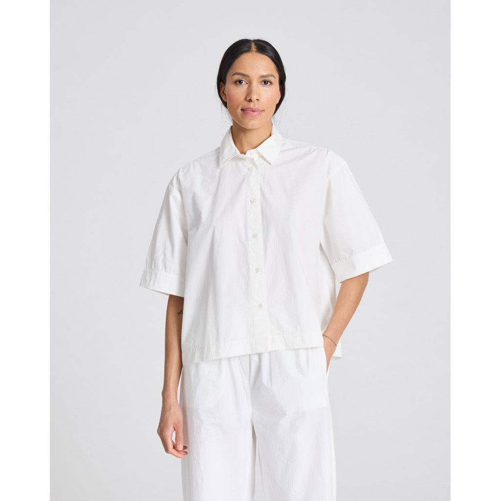 GAI+LISVA Astrid S/S Shirt Poplin Gots 243975 Shirts & Blouses 100 White