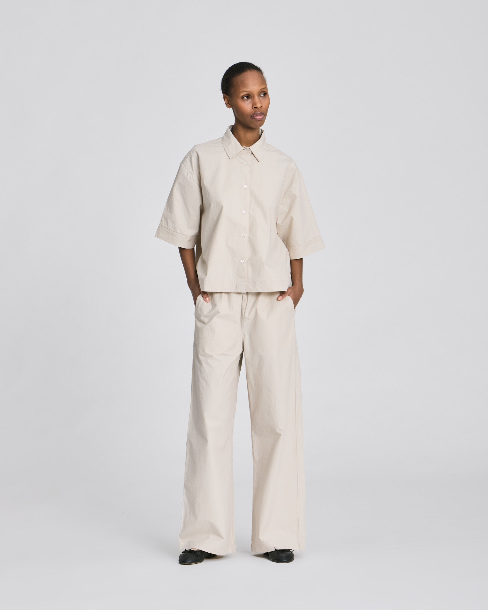 GAI+LISVA Astrid S/S Shirt Poplin Gots Shirts & Blouses 139 Ancient Grey