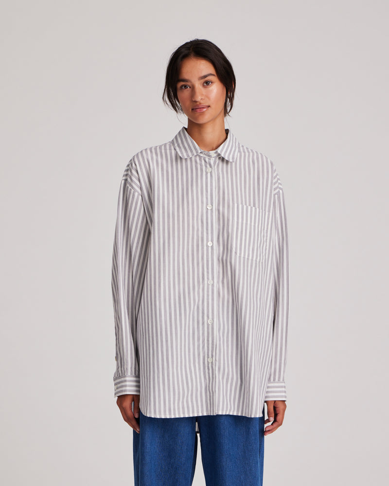 GAI+LISVA Astrid Shirt Yarn Dyed Shirt 855 White/Blue